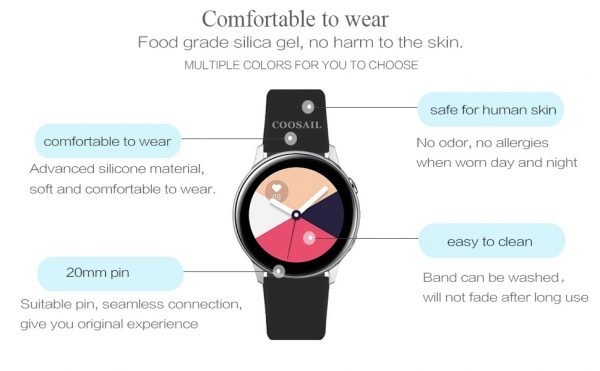 COOSAIL 10 Pack Compatible with Samsung Active 2 Watch Bands 40mm 44mm / Active/Watch 4 / Watch 3 41mm / Watch 42mm, 20mm Strap for Women Men - 图片 3