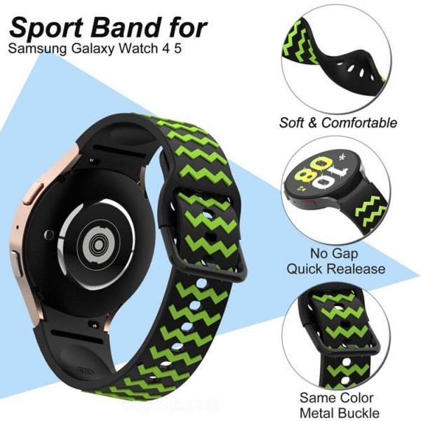 Black Green Wavy Stripe Band for Samsung Galaxy Watch 5 Band 44mm 40mm Watch 5 Pro 45mm Bands Feature
