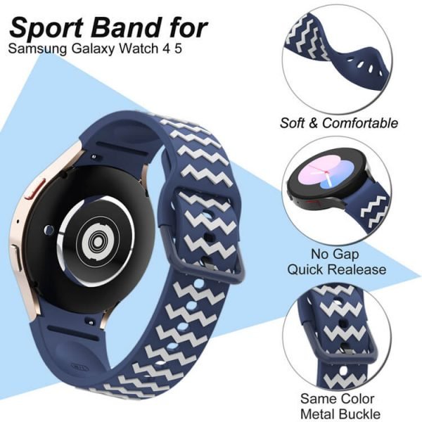 Blue White Watch Band for Samsung Galaxy Watch 5 4 Sport Band
