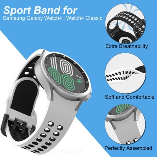 Samsung Galaxy Watch 4 5 Sport Band Black Red Pink White (3)