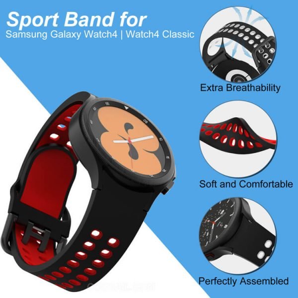 Samsung Galaxy Watch 5 4 Sport Band Blue Orange Black Red Grey (3)