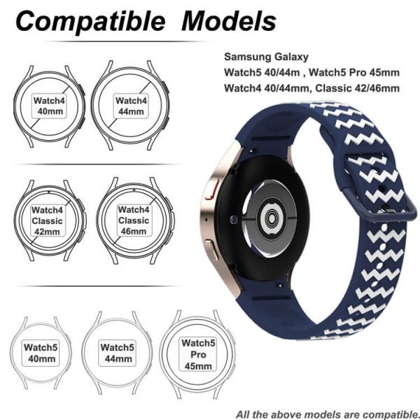 Samsung Galaxy Watch 5 4 Sport Band Blue White