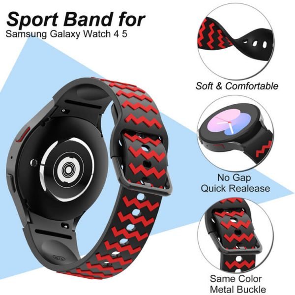 samsung-galaxy-watch4-watch5-sport-band-Red-Black