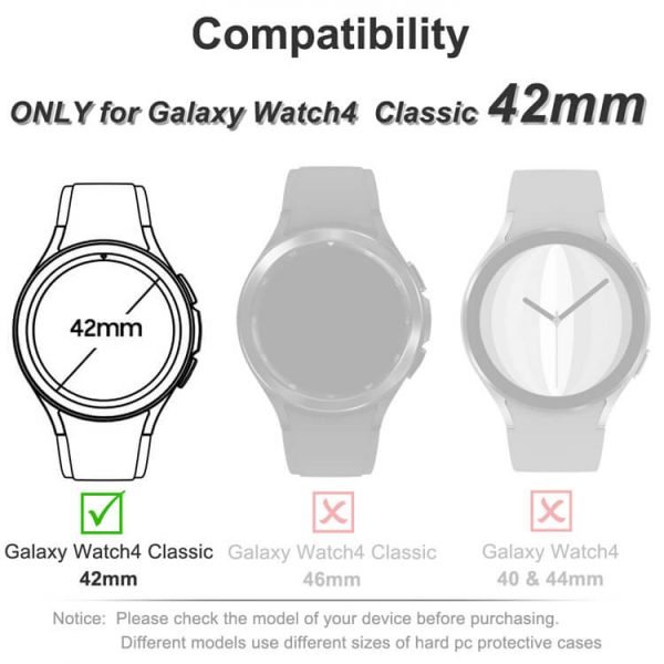【2 Pack】 Samsung Galaxy Watch 4 Classic 42mm Protective Case Cover Rotating Bezel [Frame Only] Hard PC - 图片 2