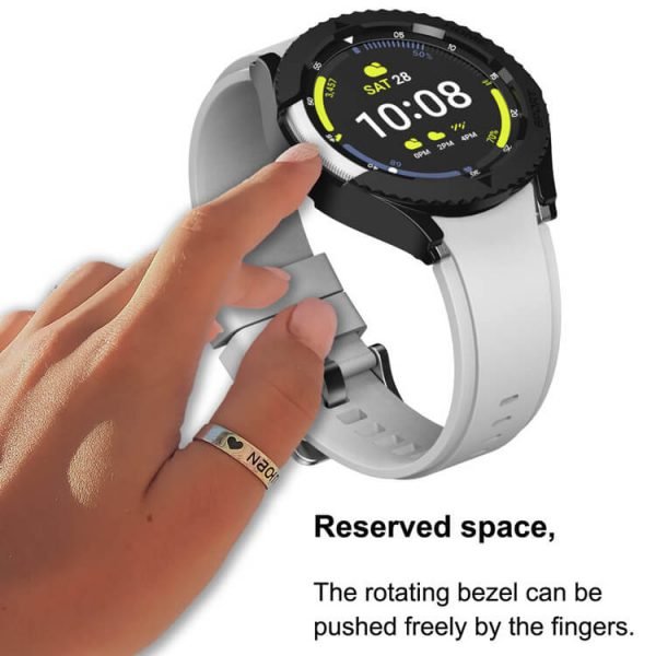 【2 Pack】 Samsung Galaxy Watch 4 Classic 42mm Protective Case Cover Rotating Bezel [Frame Only] Hard PC - 图片 5